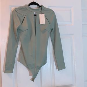 Green Long Sleeve Body Suit